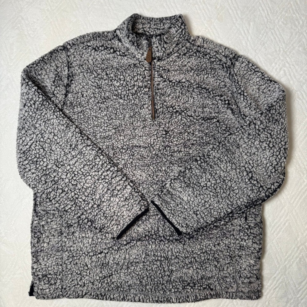 Cabincore Cozy Girlie Girl Originals C.C Sherpa Pullover XXXL Gray 1/4 Zip